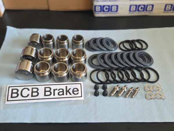 555 Engineering BCB Brake Pistons and Upgraded Seals (GRC / GRY) Stainless Steel, Full Set