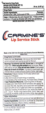 Carmine's ® Lip Service Balm SPF 15 Vanilla