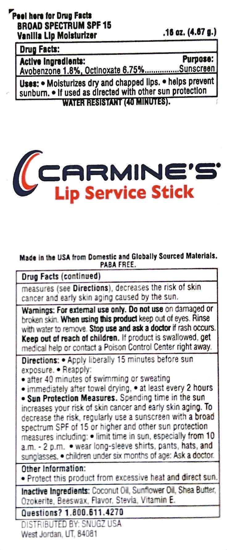 Carmine's ® Lip Service Balm SPF 15 Vanilla