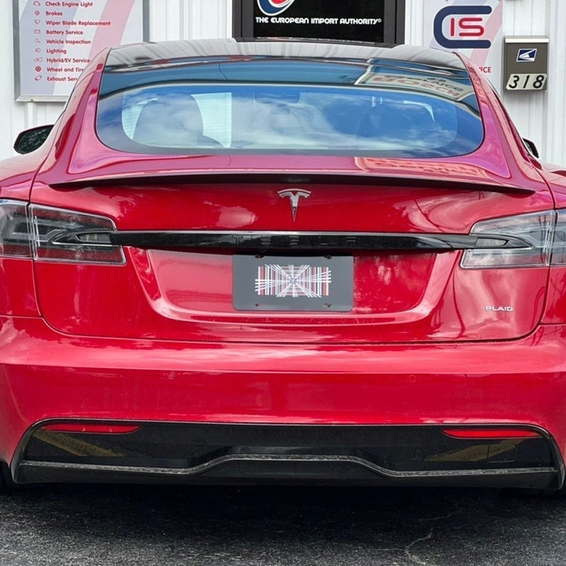 Tesla Plaid Aluminum License Plate Front or Rear - Gloss Black