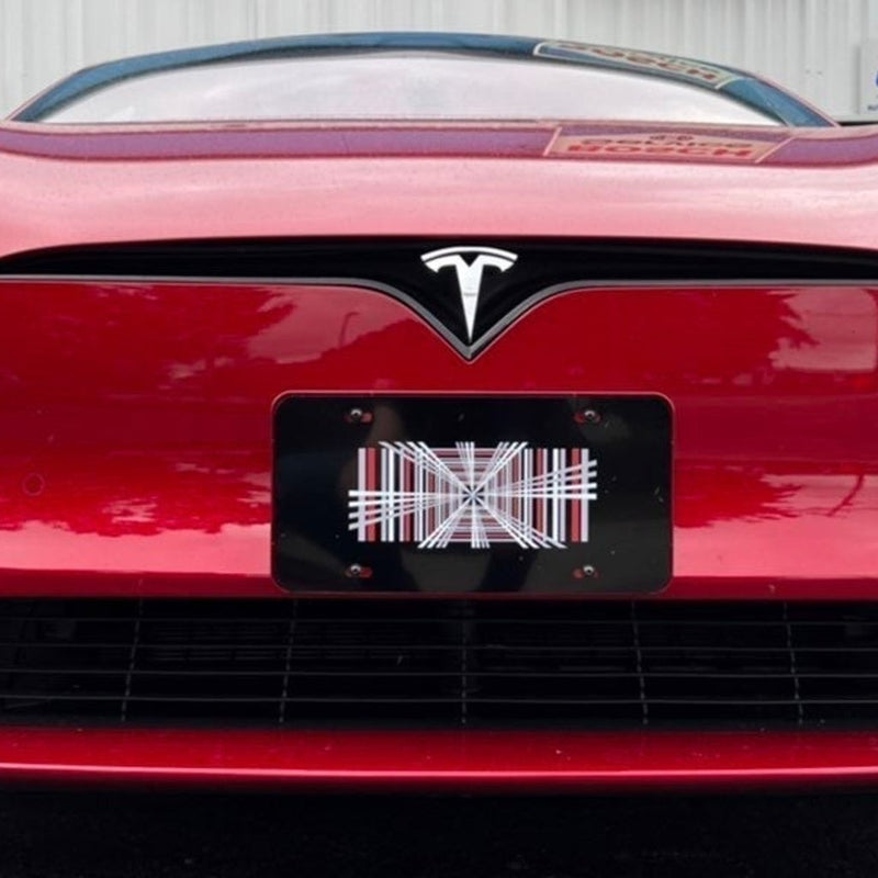 Tesla Plaid Aluminum License Plate Front or Rear - Gloss Black