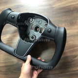 Yoke Alcantara Matte Carbon Fiber Steering Wheel For Tesla Model Y Model 3 2017 2018 2019 2020 2021