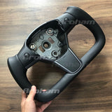 Yoke Alcantara Matte Carbon Fiber Steering Wheel For Tesla Model Y Model 3 2017 2018 2019 2020 2021