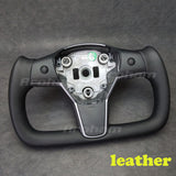 Yoke Alcantara Matte Carbon Fiber Steering Wheel For Tesla Model Y Model 3 2017 2018 2019 2020 2021
