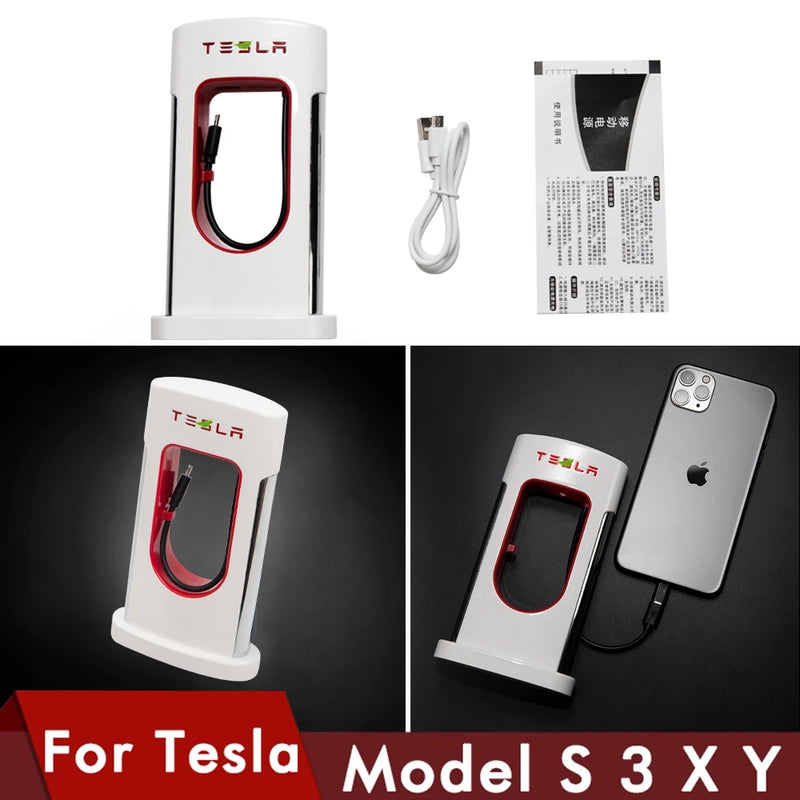 Tesla Model S 3 X Y Power Bank Fast Charging Powerbank Portable For Apple Android Phone Laptop Tablet Charging Backup