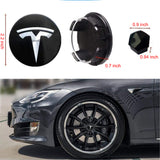Tesla Logo Center Wheel Hub Cap Kit for Tesla Model S 3 X Y - Center Cap Set Includes 20 Wheel Lug Nut Cover Kit