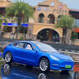 1:32 Scale Tesla Model S Model 3 Model X Alloy Car Model Diecast Metal Car Model Sounds and Lights Kids Toy Gift
