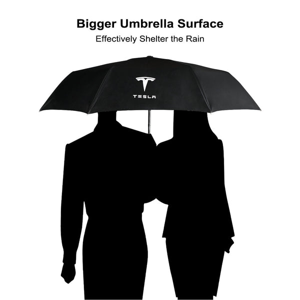 Tesla Windproof Automatic Foldable Umbrella with Logo
